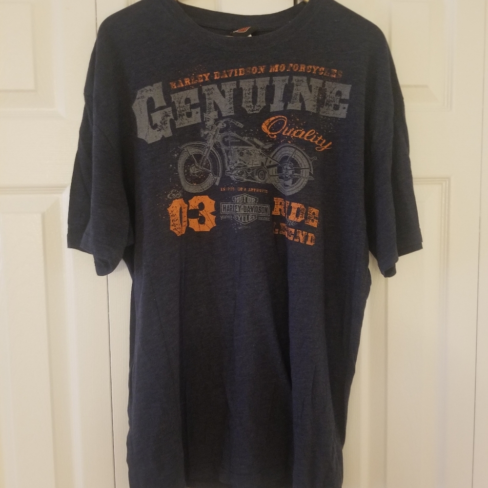 Harley Davidson Vintage Blue Men T-Shirt Size XL